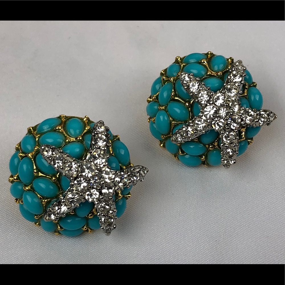 SOLD Kenneth Jay Lane Turquoise Starfish Earrings